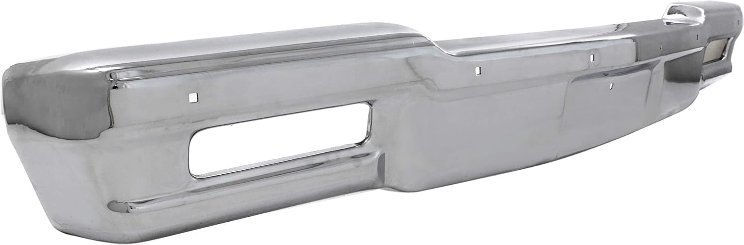 Front Bumper Face Bar Chrome Without Molding Holes Direct Replacement Compatible With 1983-1986 Pontiac Parisienne / 1980-1985 Chevrolet Impala / 1980-1990 Caprice GM1002156 14083891