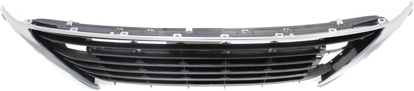 Front Bumper Grille Assembly Satin Nickel With Gloss Gray Insert Plastic Direct Replacement Compatible With 2016-2018 Lexus ES300h / ES350 LX1036129 5310206150