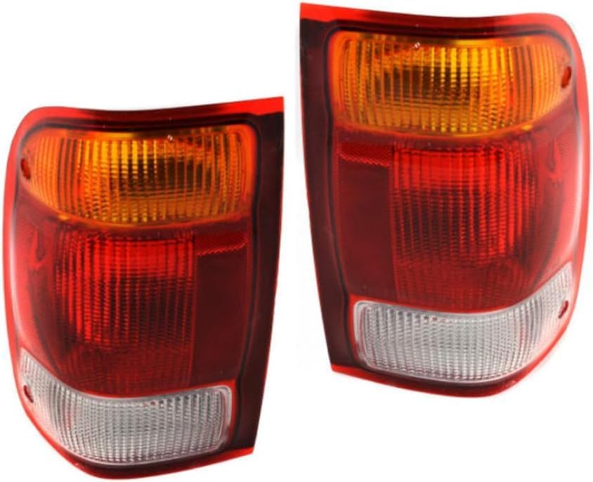 Set Of 2 Tail Light Lens And Housing Right Passenger & Left Driver Side Direct Replacement Compatible With 1998-1999 Ford Ranger FO2801121 FO2800121 F87Z13405BA F87Z13404BA