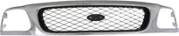 Front Grille Mesh Chrome Shell With Black Insert With Headlight Holes And Emblem Provision Direct Replacement Compatible With 1997-1998 Ford F-150 / F-250 FO1200380 F65Z8200AAN