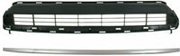 Front Bumper Lower Grille Textured Black + Trim Molding Chrome Direct Replacement Compatible With 2011-2013 Toyota Highlander TO1036130 TO1044111 527110E040 531120E070