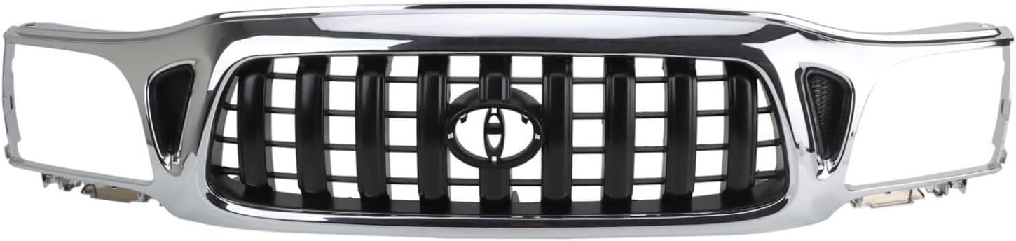 Front Bumper + Grille + Upper + Valance + Reinforcement + Brackets + Headlight + Fillers + Signal & Corner Lamp LH & RH Side Direct Replacement Compatible With 2001-2004 Tacoma 2WD