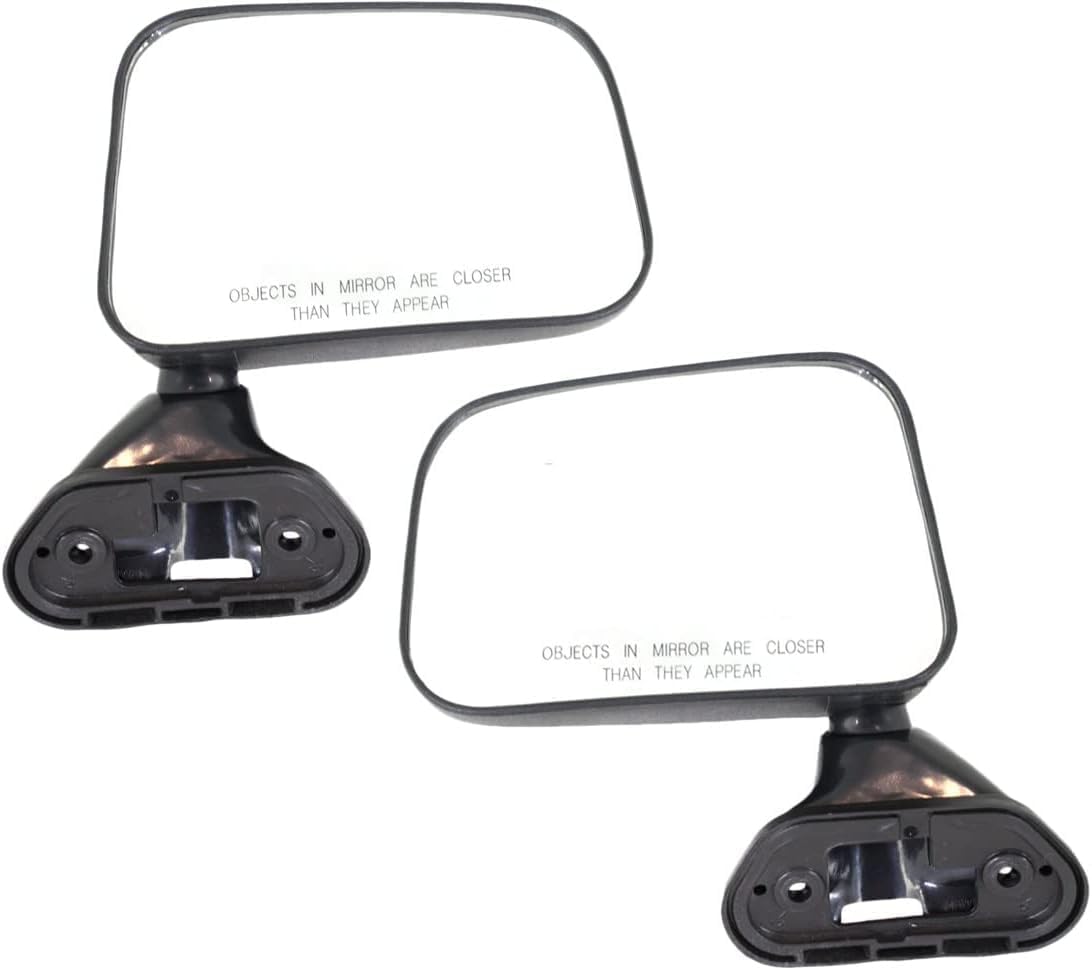 AUTOS PARTS PLUS Set Of 2 Front Mirrors Manual Folding Non-Heated Textured Right Passenger & Left Driver Side Direct Replacement Compatible With 1989-1995 Toyota Pickup 8794089141-PFM 8791089143-PFM