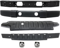 Front Bumper Cover + Upper Filler + Lower Valance Textured + Reinforcement + Fog Light Left Driver & Right Passenger Side For 2007-2010 Jeep Wrangler Standard Duty CH1000900 CH1006212