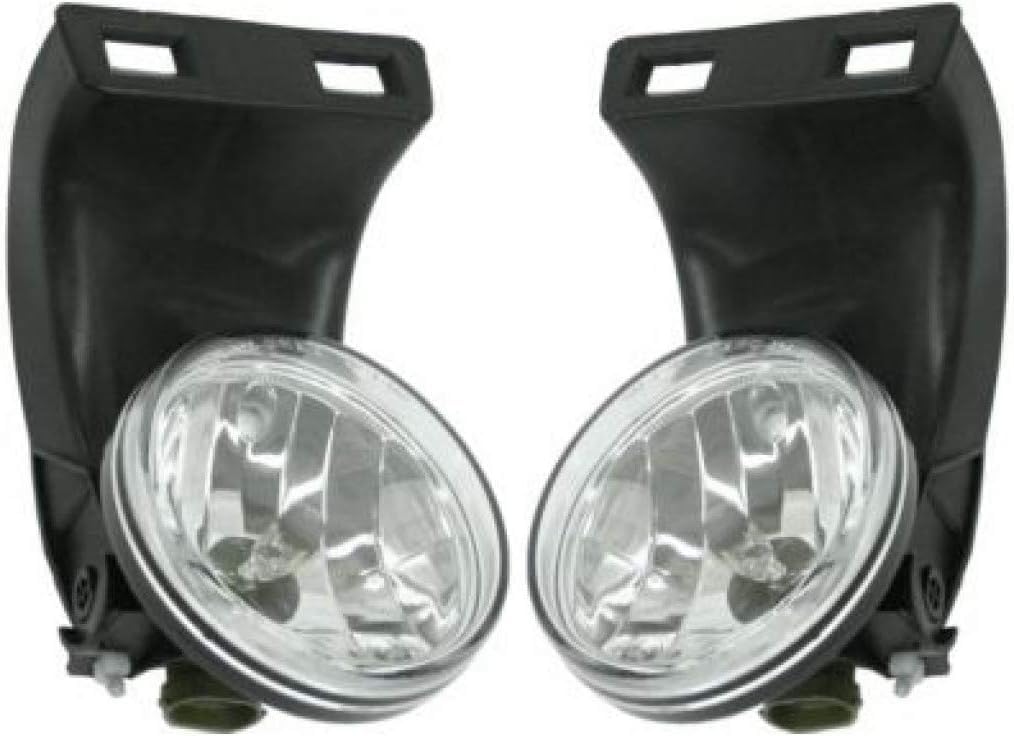 Front Bumper Lower Valance Air Dam Textured + Fog Lamps Right Passenger & Left Driver Side Direct Replacement Compatible With 1999-2002 Dodge Ram Full Size Pickup CH1090124 CH2592120