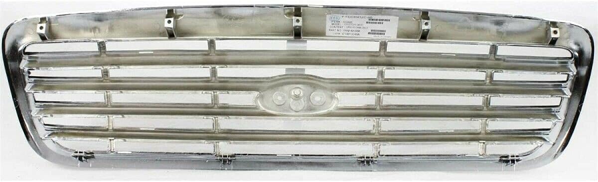 Front Grille Chrome Shell & Insert Plastic Direct Replacement Compatible With 1998-2011 Ford Crown Victoria 6W7Z8200BA-PFM
