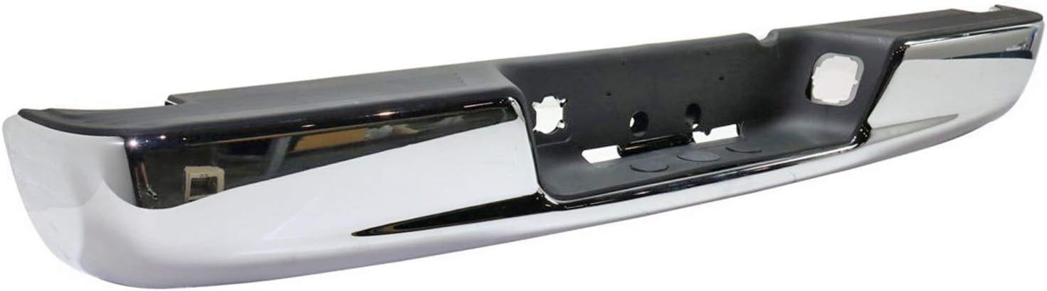 Step Bumper Chrome Steel Direct Replacement Compatible With 2002-2008 Dodge Ram 1500/2003-2009 2500 3500 CH1103111 CH1102371 CH1191110 68004420AB 55077340AD