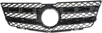 Front Grille Primed Shell And Insert With Chrome Molding & Aluminum Trim Direct Replacement Compatible With 2010-2015 Mercedes Benz GLK350 / 2013-2015 GLK250 MB1200161 20488008839776