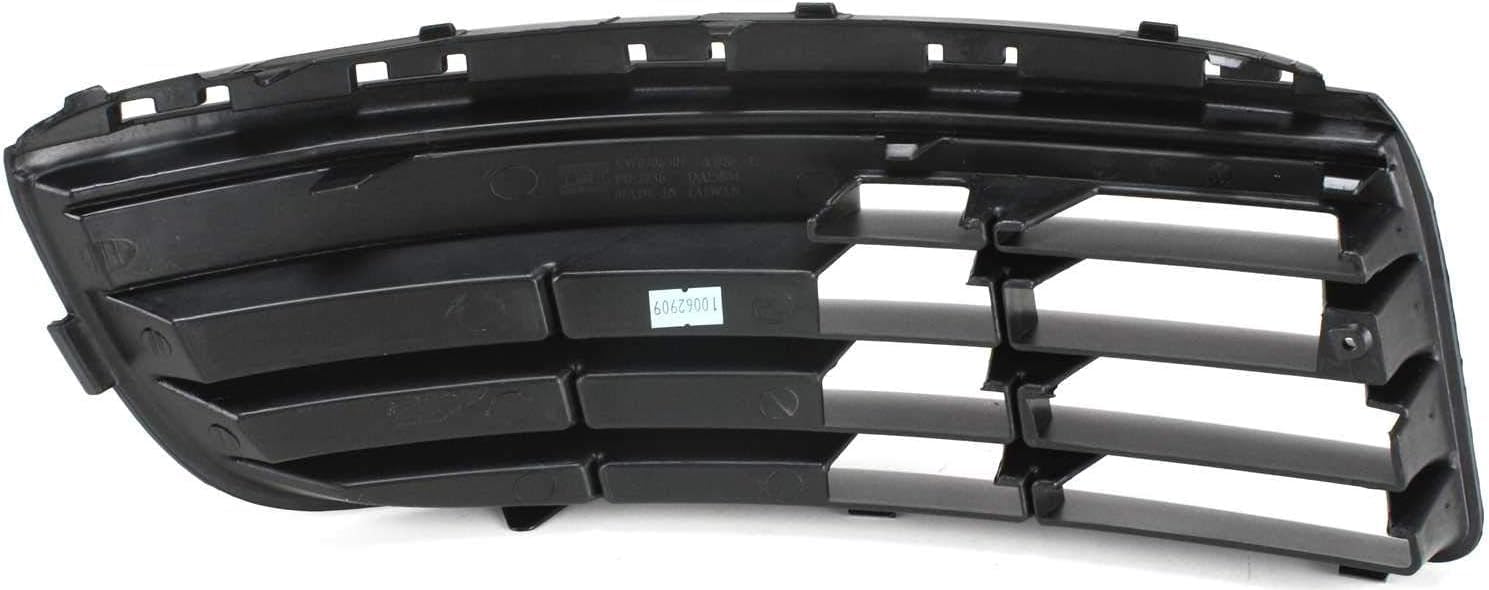 Front Bumper Cover Primed + Lower Grille + Fog Light Cover Left Driver & Right Passenger Side Direct Replacement Compatible With 2005-2010 Volkswagen Jetta VW1000161 VW1036106