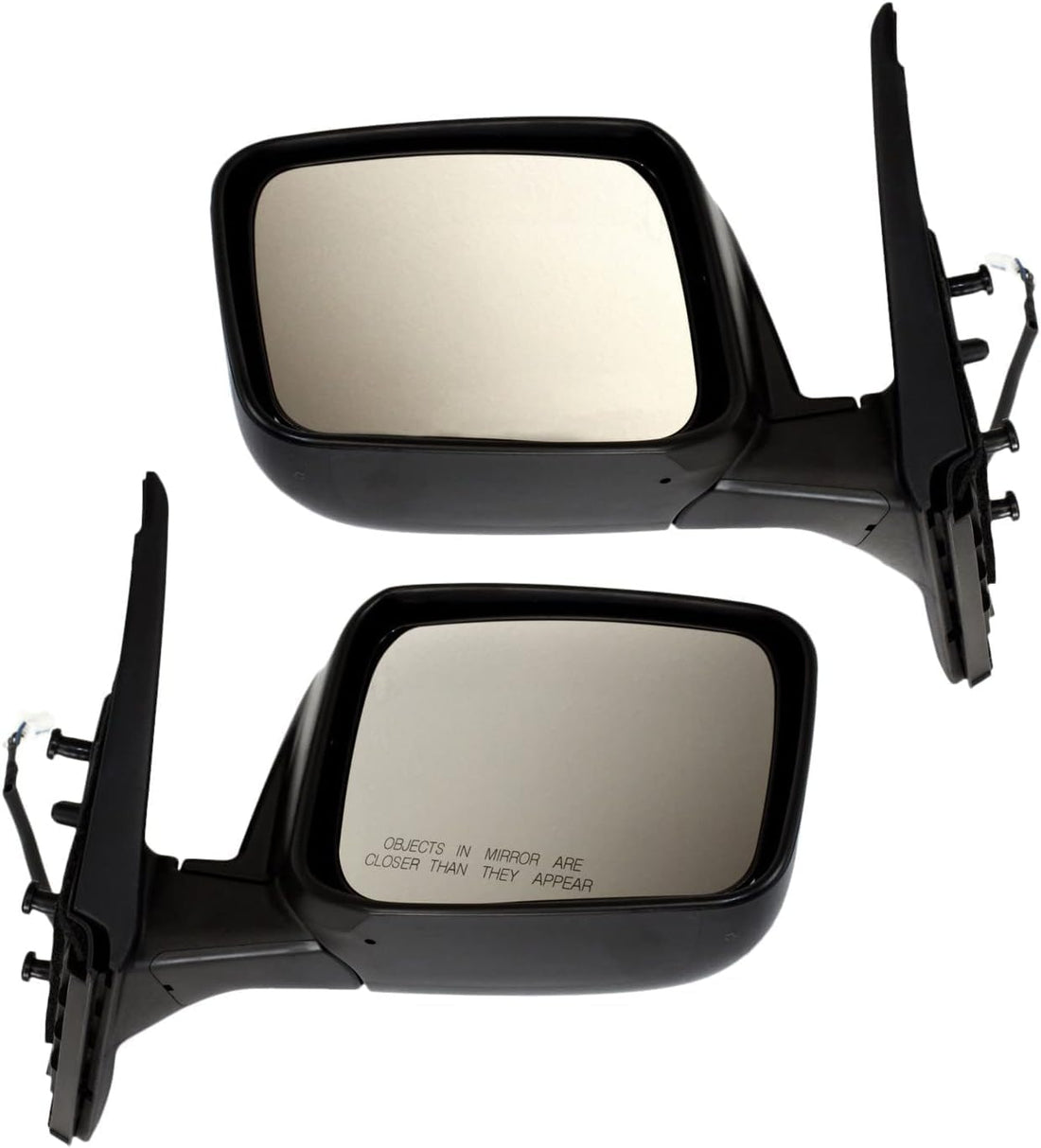 Set Of 2 Front Power Mirror Manual Folding Heated Primed Left Driver & Right Passenger Side Direct Replacement Compatible With 2008-2013 Nissan Rogue / 2014-2015 Select NI1321236