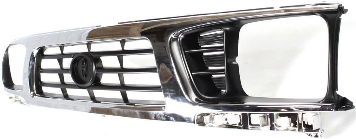 Front Grille Chrome Shell/Painted Black Insert Direct Replacement Compatible With 1995-1997 Toyota Tacoma TO1200197 5310035340