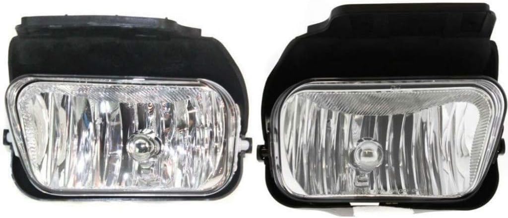 Front Bumper Chrome Steel + Lower Valance Air Deflector + Fog Lamps Left & Right Side Direct Replacement Compatible With 2003-2006 Chevrolet Avalanche / 2003-2004 Silverado 1500 2500