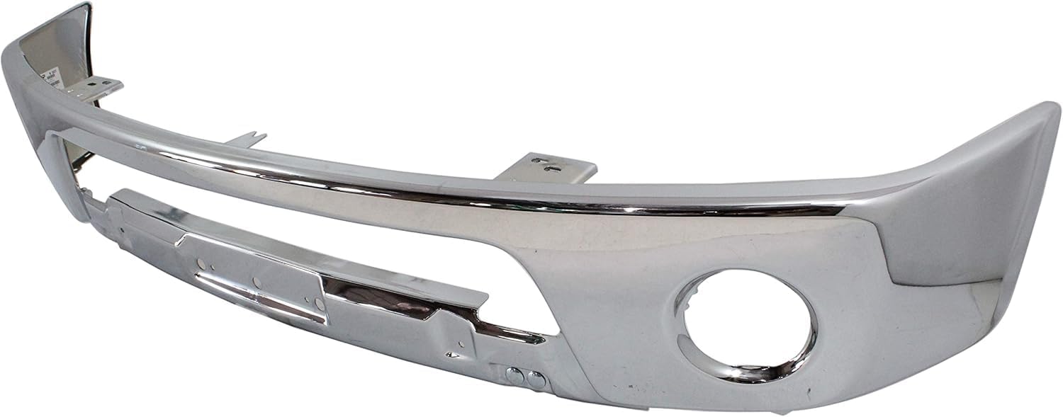 Front Lower Bumper Chrome Steel With Fog Light Holes Direct Replacement Compatible With 2005-2017 Nissan Frontier NI1002143 62014ZL00B