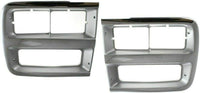 AUTOS PARTS PLUS Set Of 2 Front Headlight Door Bezel Chrome Left Driver & Right Passenger Side Direct Replacement Compatible With 1992-1996 Chevrolet G-Series Van GM2513187 GM2512187 15685966 15685965