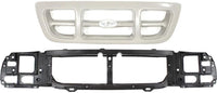 Front Header Panel Thermoplastic And Fiberglass + Grille Textured Gray Shell And Insert Direct Replacement Compatible With 1998-2000 Ford Ranger FO1200343 FO1220215 F87Z8200JA