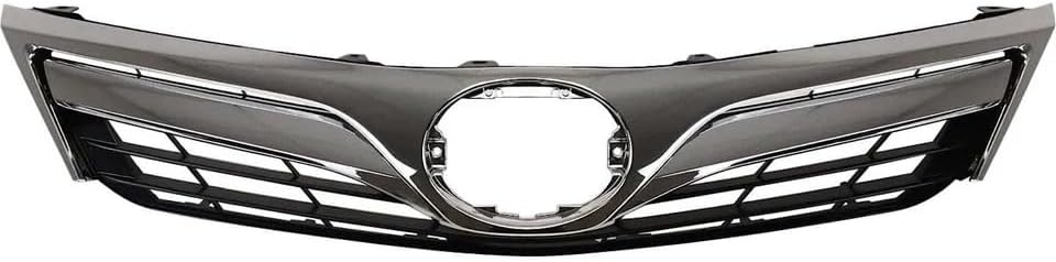 Front Upper & Lower Grille + Headlights + Fog Light Covers Primed Left Driver & Right Passenger Side Direct Replacement Compatible With 2012-2014 Toyota Camry TO1200343 TO1036128