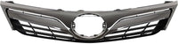 Front Upper & Lower Grille + Headlights + Fog Light Covers Primed Left Driver & Right Passenger Side Direct Replacement Compatible With 2012-2014 Toyota Camry TO1200343 TO1036128