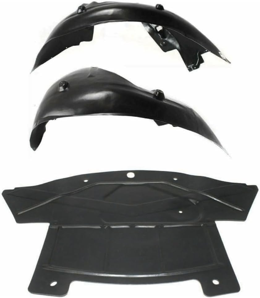 Front Fender Liners Left & Right Side + Engine Splash Shield Under Cover Direct Replacement Compatible With 2005-2010 Chrysler 300 CH1228103 CH1250128 CH1251128 5065503AD 5065502AD
