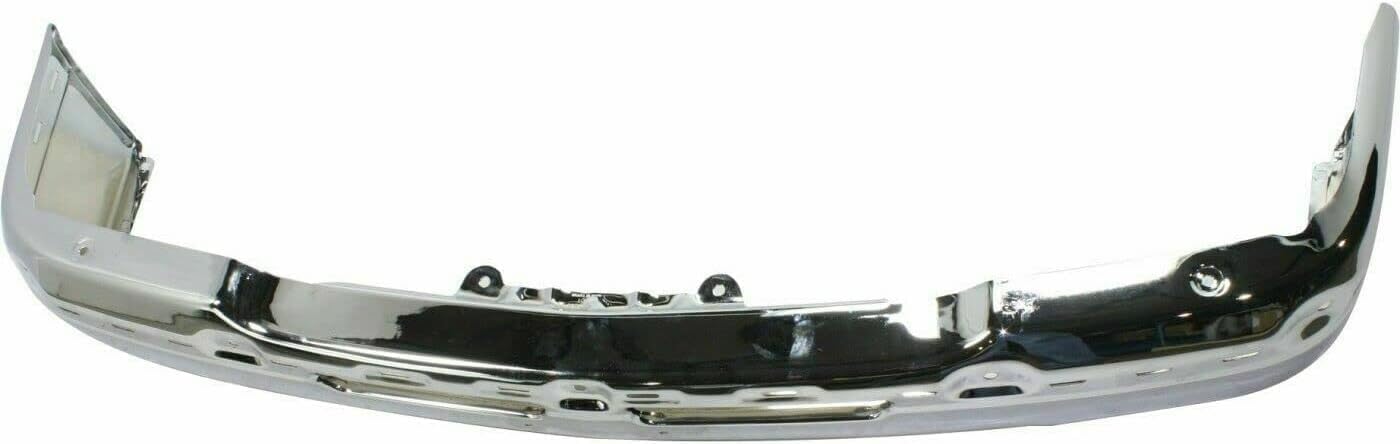 Front Bumper Chrome Steel + Upper Cover + Lower Valance Textured + Bracket Set Of 6 Right & Left Side Direct Replacement Compatible With Chevrolet Silverado 1500 2003-2006
