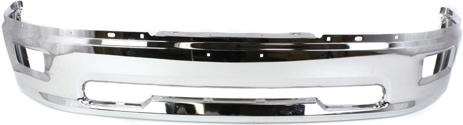 Front Bumper Face Bar Chrome Steel Direct Replacement Compatible With 2009-2012 Dodge Ram 1500 CH1002386 55112609AA 68206067AA