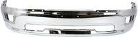 Front Bumper Face Bar Chrome Steel Direct Replacement Compatible With 2009-2012 Dodge Ram 1500 CH1002386 55112609AA 68206067AA