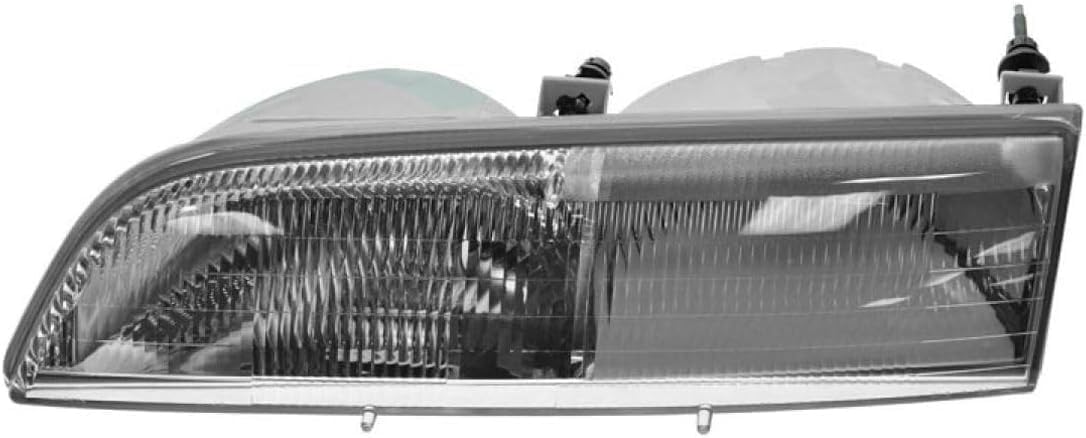 Set Of 2 Front Head Light Assembly Plastic Left Driver & Right Passenger Side Direct Replacement Compatible With 1989-1993 Ford Thunderbird FO2502115 FO2503110 E9SZ13008B E9SZ13008A