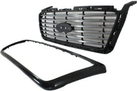 Front Grille Primed Shell And Chrome Billet Style Bar Insert Direct Replacement Compatible With 2006-2008 Ford F-150 FO1200517 6L3Z8200APTM