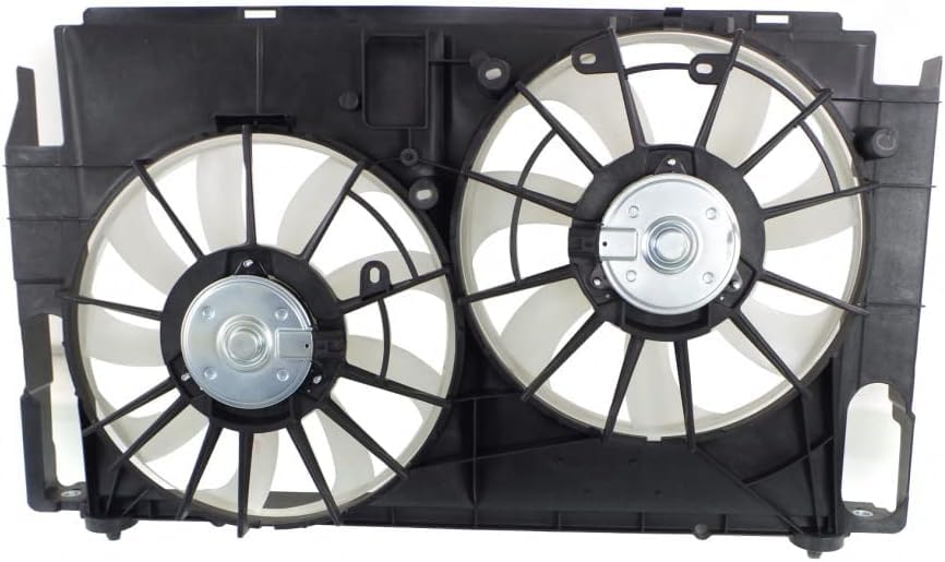 Front Radiator Dual Fan Assembly Direct Replacement Compatible with 2013-2018 Toyota RAV4 TO3115177 167110V210-PFM 167120V020 163610V340 163610V330
