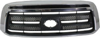 Front Bumper Face Bar Chrome Steel + Upper Cover Primed + Lower Valance Panel Textured + Grille Assembly Direct Replacement Compatible With 2010-2013 Toyota Tundra TO1002182 TO1200337
