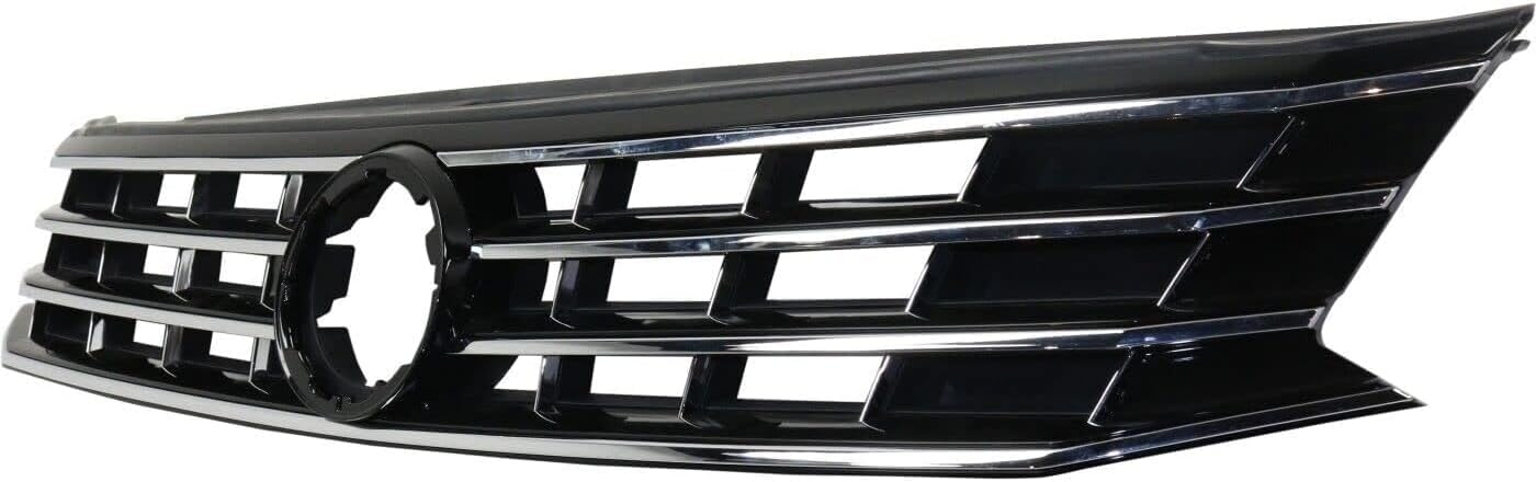 Front Grille Assembly Primed Shell And Insert Plastic Direct Replacement Compatible With 2016-2019 Volkswagen Passat VW1200169 561853651HOQE