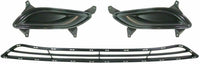 Front Upper & Lower Grille Primed + Hood Molding Chrome + Fog Light Cover Right Passenger & Left Driver Side Direct Replacement Compatible With Hyundai Sonata 2011-2013 HY1036114