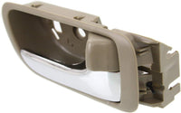 Set of 2 Front & Rear Interior Door Handle Chrome with Beige Plastic Right Passenger & Left Driver Side Direct Replacement Compatible with 2002-2006 Toyota Camry 69205YC03005