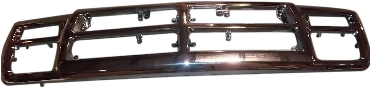 Front Grille Surround Frame Chrome Plastic Direct Replacement Compatible With 1991-1993 Dodge Full Size Pickup CH1200137 83506568AB