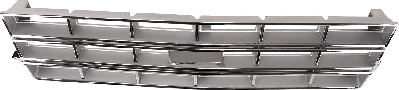 Front Grille Chrome Shell And Insert Direct Replacement Compatible With 1983-1990 Chevrolet S10 Blazer / 1982-1990 Pickup GM1200334 14027187