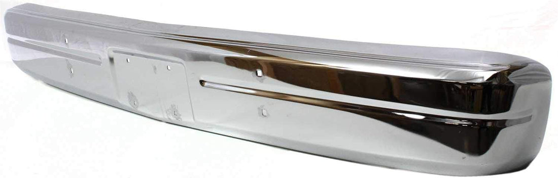 Front Bumper Face Bar Chrome Steel Without Molding Holes Direct Replacement Compatible With 1986-1993 Dodge Full Size Pickup CH1002145 4249818
