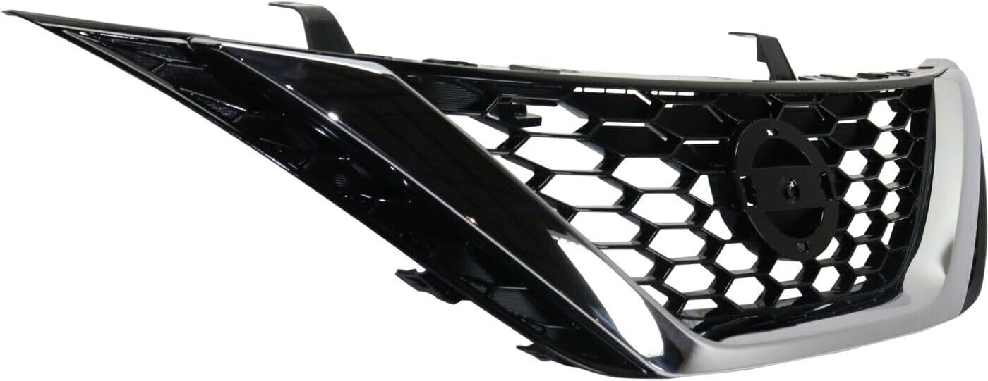 Front Grille Chrome Shell with Gloss Black Insert Direct Replacement Compatible With 2016-2019 Nissan Sentra NI1200279 623103YU0D 623103YU0A