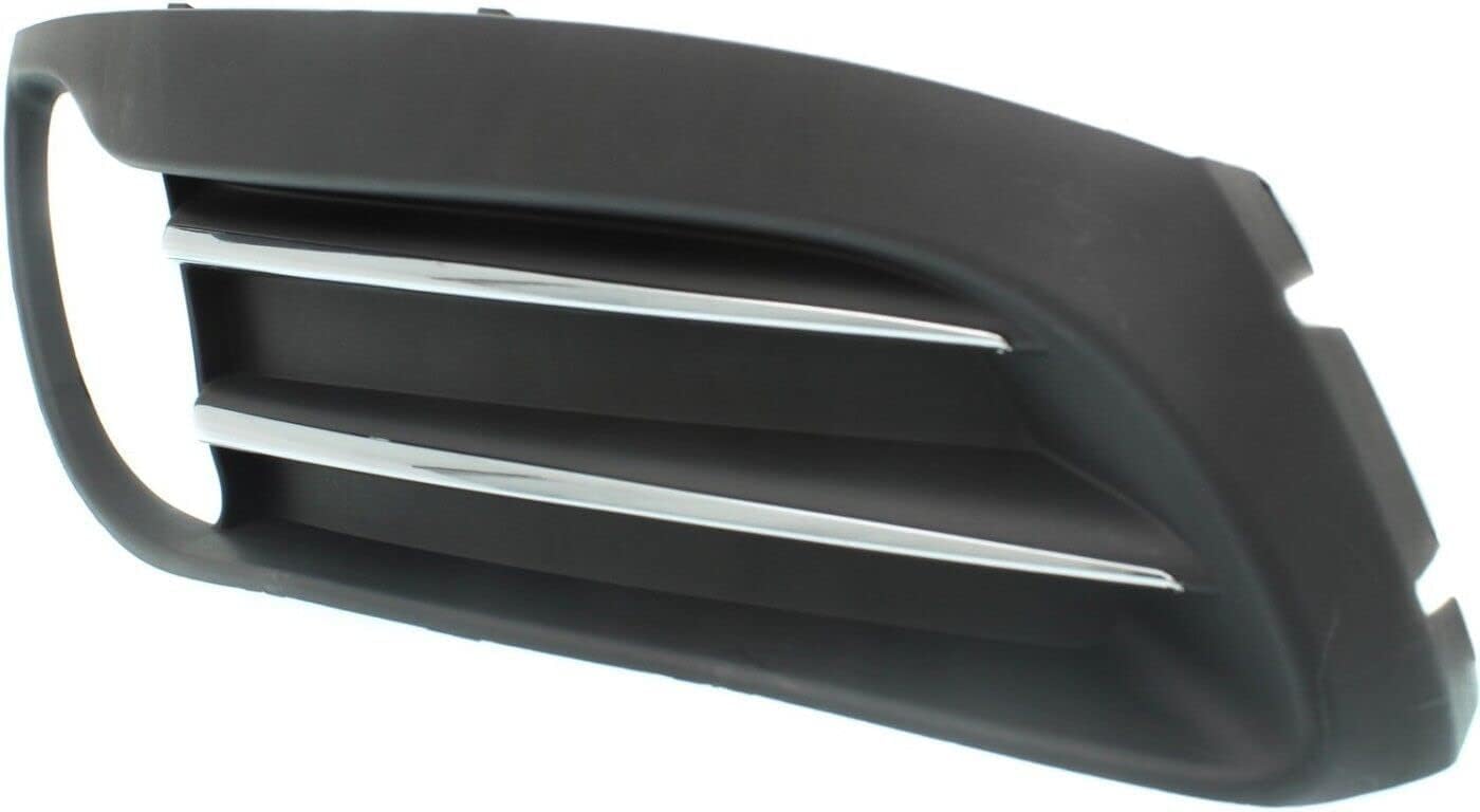 Set Of 2 Front Fog Light Molding Primed With Chrome Trim Left Driver & Right Passenger Side Direct Replacement Compatible With 2010-2012 Hyundai Genesis HY1038123 HY1039123