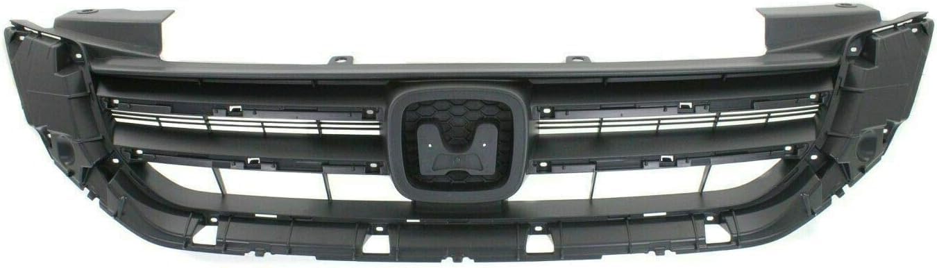 Front Bumper Cover Primed + Upper & Lower Grille Textured Direct Replacement Compatible With 2013-2015 Honda Accord HO1000288 HO1036114 HO1200214 04711T2AA90ZZ 71103T2AA00 71121T2FA01
