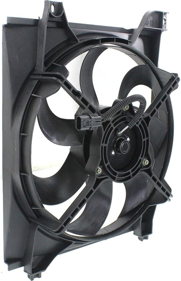 Front Radiator Cooling Fan Left Driver Side Direct Replacement Compatible With 2007-2011 Kia Rio / Rio5 KI3115132 253801G101