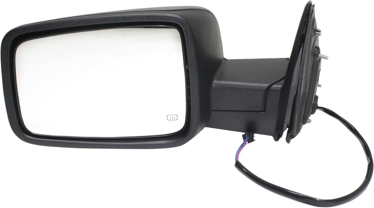 Front Power Mirror Manual Folding Heated Textured Left Driver Side Direct Replacement Compatible With 2013-2018 Ram 1500/2500 CH1320354 68462819AA 68147863AS 68147863