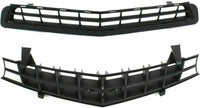 Front Upper Textured & Lower Grille Primed Shell and Insert Plastic Direct Replacement Compatible With Chevrolet Camaro 2010-2013 92243533 92228228 GM1200620 GM1036125
