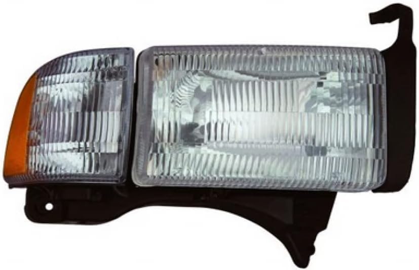 Front Head Light Assembly Right Passenger Side Direct Replacement Compatible With 1994-2002 Dodge Ram 1500 2500 3500 CH2503101 55076748AD 55076748AO