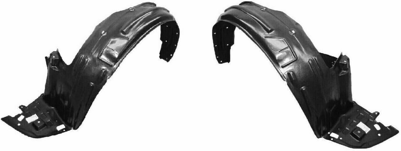 Front Engine Splash Shield + Fender Liner Left Driver & Right Passenger Side Direct Replacement Compatible With 2005-2007 Honda Odyssey HO1228104 HO1248123 HO1249124