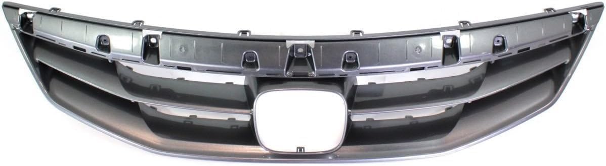 Front Grille Painted Gray Shell And Insert Direct Replacement Compatible With 2011-2012 Honda Accord HO1200202 71121TE0A11ZA