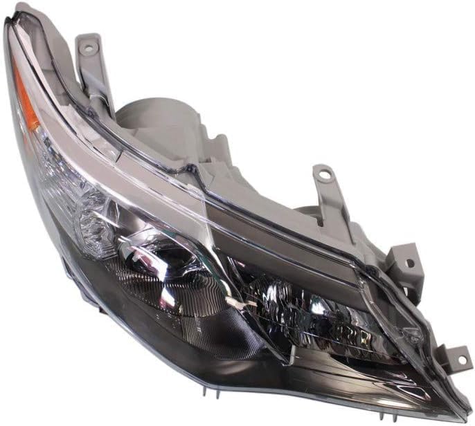 Front Upper & Lower Grille + Headlights + Fog Light Covers Primed Left Driver & Right Passenger Side Direct Replacement Compatible With 2012-2014 Toyota Camry TO1200344 TO1036128
