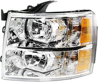 Front Head Light Assembly Halogen Left Driver Side Direct Replacement Compatible With 2007-2014 Chevrolet Silverado GM2502280 22853027