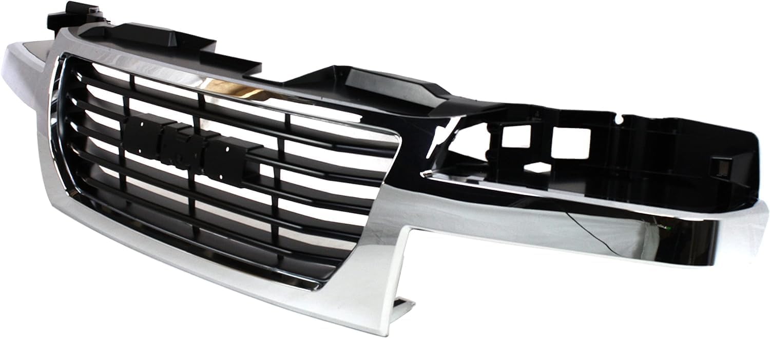 Front Grille Chrome Shell/Black Insert Direct Replacement Compatible With 2004-2012 GMC Canyon GM1200530 12335793