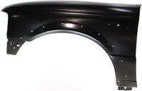 Front Fender Primed Steel With Molding Holes Left Driver Side Direct Replacement Compatible With 1998-2003 Ford Ranger FO1240196 1L5Z16006CA