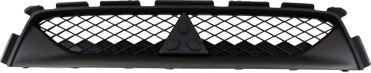 Front Bumper Cover Primed Plastic + Upper & Lower Grille + Chrome Molding Direct Replacement Compatible With 2011-2012 Mitsubishi Outlander/RVR