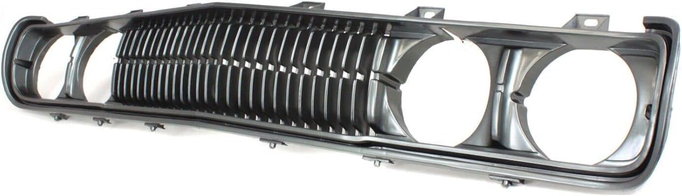 Front Grille Assembly Painted Silver Shell And Insert Plastic With Molding Direct Replacement Compatible With 1972-1979 Nissan 620 NI1200103 F2301B9501